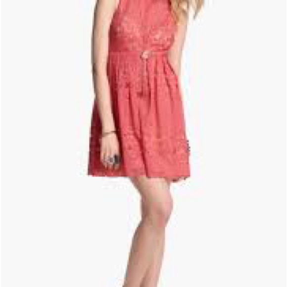 Free people coral lace dress - Picture 8 of 8